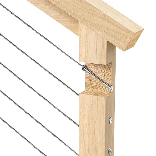 BLIKA 80 Pack 25 30 35 Degree 1/8" Angle Beveled Protector Sleeves for Stair Cable Railing, T316 Stainless Steel, Cable Railing Hardware Kit 30 Degree Angle Protector Sleeves for Wood Post