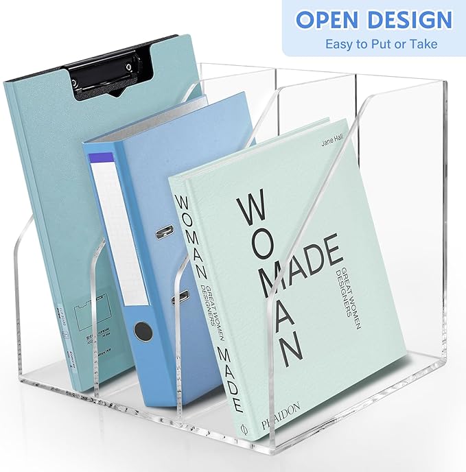WYFHLPMMA Acrylic Paper Tray Stackable Letter Organizers, Clear Paper Tray Desk Organizer, 3-Tier, Desk A4 File Holder for Office Document Desktop File Tray-2pack
