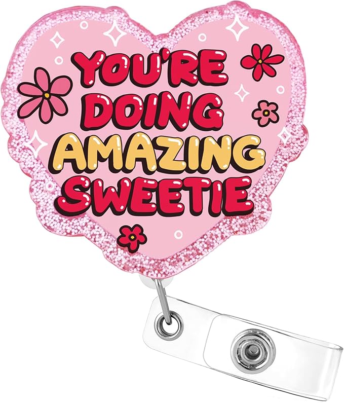 Aoryalps Retractable Badge Reel Holder Retractable with ID Clip for Nurse Nursing Name Tag Card Nursing Student Teacher Doctor Medical Assistant Work Office Clip-Gifts for Nurse