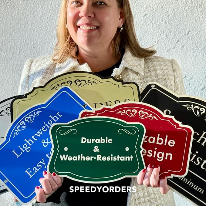 Custom Decorative Outdoor Metal Signs, Personalized Aluminum Sign - Design 3 Red Brick, 10x7 In - Waterproof, Made in USA