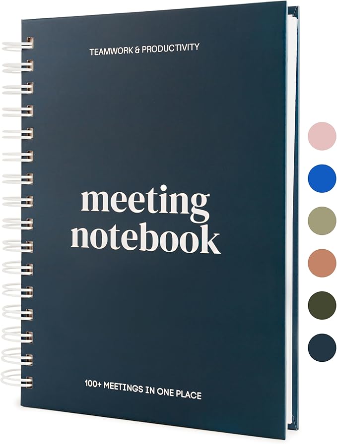 Lamare Meeting Notebook for Work Organization – Perfect Work Notebook for Note Taking, Meeting Planner and Office Supplies for Men & Women