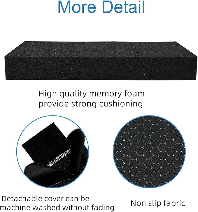 SPRING SEAON Wheelchair Armrest Covers 2 Pack Soft Memory Foam Wheelchair armrest Pads Wicking Washable for Office Transport Chair (Black)