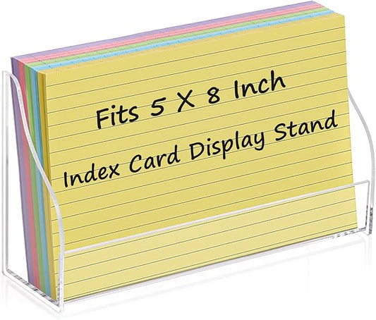 SHIQIKEJIPTY 5x8 Acrylic Index Card Holder Index Card Display Stand For Desk Note Cards File Box Postcard Holder Business Stand Display Index Organizer Case for Office Business Desktop(No Cards)
