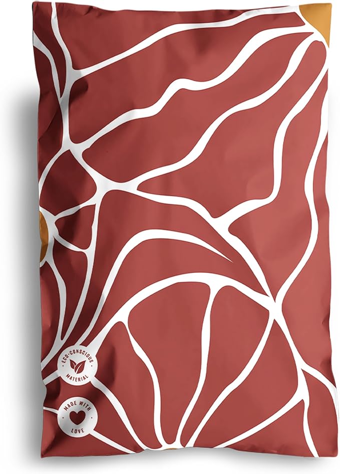 Poly Mailers 6 x 9 Inch - 100 pack Biodegradable Shipping Bags for Stationery and Small Accessories - Impack Self-Seal Waterproof Thick Mailing Envelope for Small Items - Crimson Grove