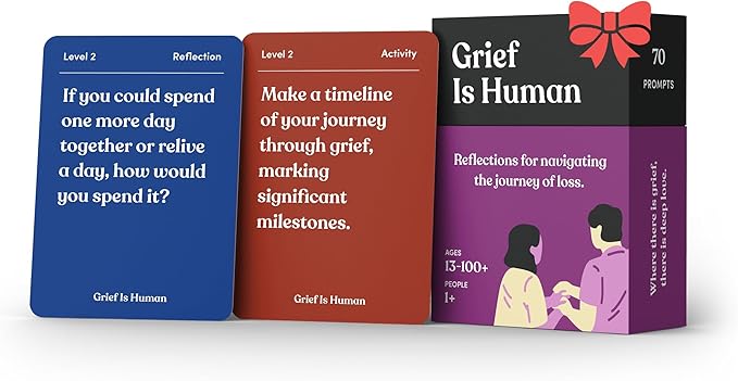 Grief is Human | Family & Friends Conversation Cards for Grieving | 70 Cards to Help You Process The Journey of Loss | Therapy for Adults