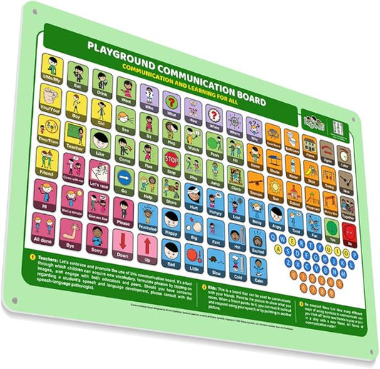Outdoor Rated Plastic School Playground Communication Board - Weather-Proof Inclusive Communication Aid for Autism & Inclusive Play