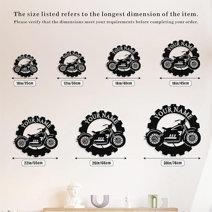 Custom Dirt Bike Metal Signs Personalized Motorcycle Name Sign Custom Garage Decor Motorbikes Wall Art Decor Motorcycle Sign Men Room Decorate Gifts for Men Husband Rider