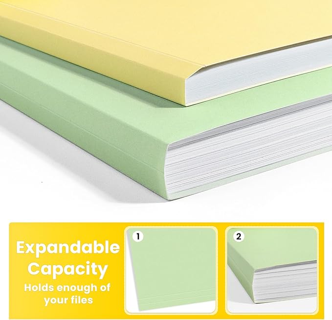 SUNEE File Folders, 36 Pack Manilla Folders 8.5 x 11, 12 Colors Folder Office Organization Home School Folders for Documents Files Paper