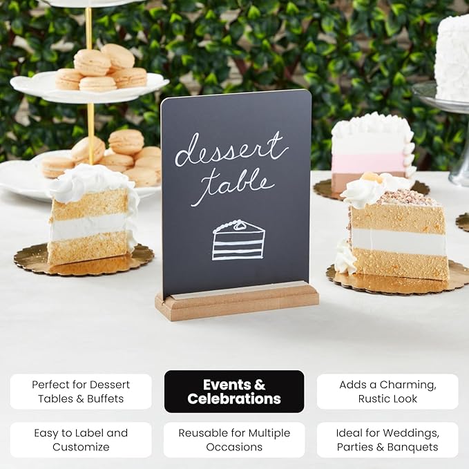 Juvale Mini Chalkboard Signs with Stand (6 Pack, 8.5 x 11 in) – Reusable Tabletop Chalkboard Signs for Weddings, Buffets, Coffee Shops, Small Business Displays, Restaurants & Party Decorations