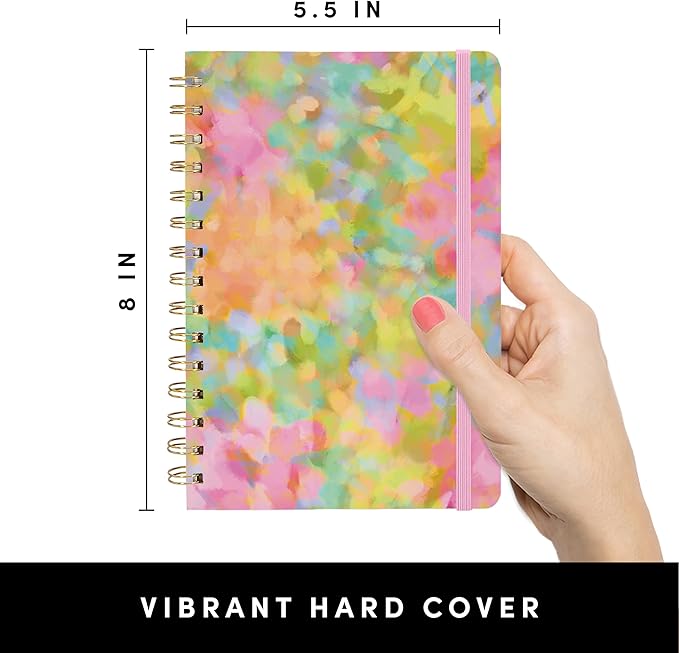 PAPERAGE Lined Spiral Journal Notebook, (Whimsical Garden), 160 Pages, Hardcover Journal for Women & Men, Medium 5.5 in x 8 in - 100 GSM, Thick Paper, Spiral Notebook for Work, School & Journaling