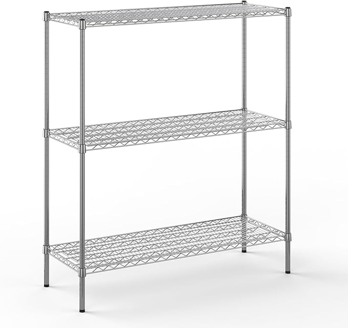 Regal Altair 18" Deep x 48" Wide x 54" Height Wire Shelving Kit | 3-Tier | NSF Commercial Storage Rack Unit