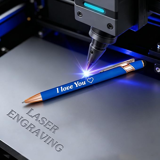 CRME Personalized Pen with Stylus Tip Customized Pens with Name/Logo Perfect Writing Pens With Soft Grip for Superb Comfort and Control Black Ink for School Graduation Work Professional Signature Blue