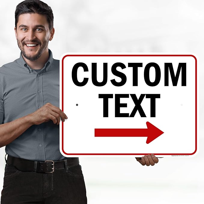 Custom Arrow Directional Sign, Right Arrow, 18x24 Inches, Rust Free .063 Aluminum, Fade Resistant, Made in USA by My Sign Center