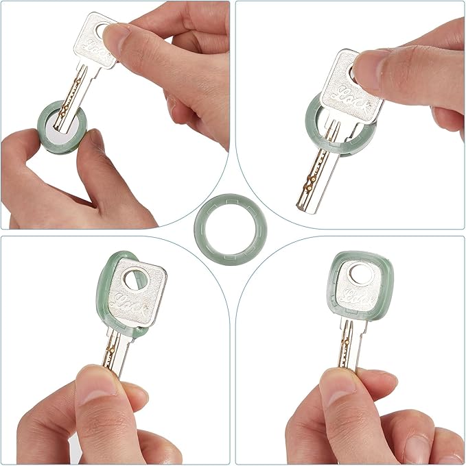Blulu 80 Pieces 1Inch Colored Key Covers Caps Tags Covers Set Plastic Key Color Identifier Rings Toppers(Morandi Color)