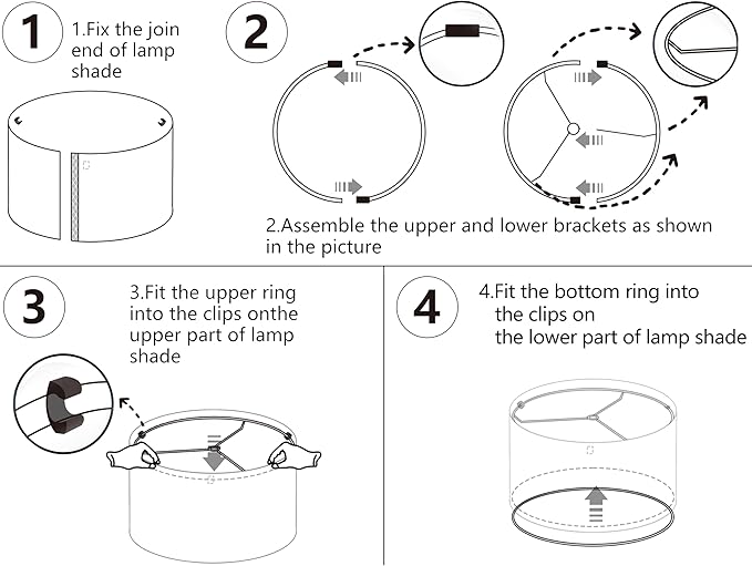 White Linen lampshades Large Drum Lamp Shade 16" Top x 16" Bottom x 12" High (Spider) Modern Lamp Shade for Table&Floor Lamp - Lampshades Replacement By GO&SO Assembly Required