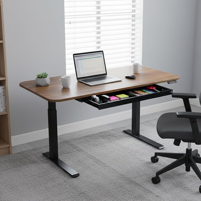 PERFECT POSTURE Under Desk Storage Drawer With Lock – Slim Pen & Pencil Drawer for Regular & Sit-Stand Standing Desks, White (33” x 9.4”)