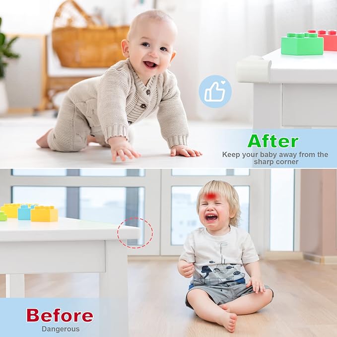 8 Pack Corner Protector for Baby, Heavy-Duty Soft Rubber Foam Furniture Corner Bumper Guards, Child Safety Furniture Bumper, Adhesive Pre-Taped Corner Protectors,Soft Sponge Table Corners, Brown