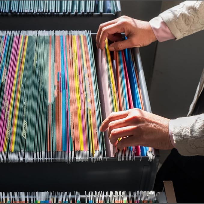 Extra Capacity Hanging File Folders, RAZCC 30 Pack Letter Size Reinforced Hanging Folders with Heavy Duty 2 Inch Expansion for Bulky Files, Filing Cabinet, Adjustable Tabs, Assorted Colors