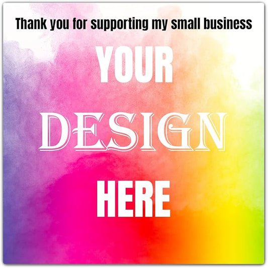 Custom 100-500 Stickers with Any Image Logo and Text. Personalized Labels for Business Logo, Thank You Notes, etc. (Square, 1.5 Inch)