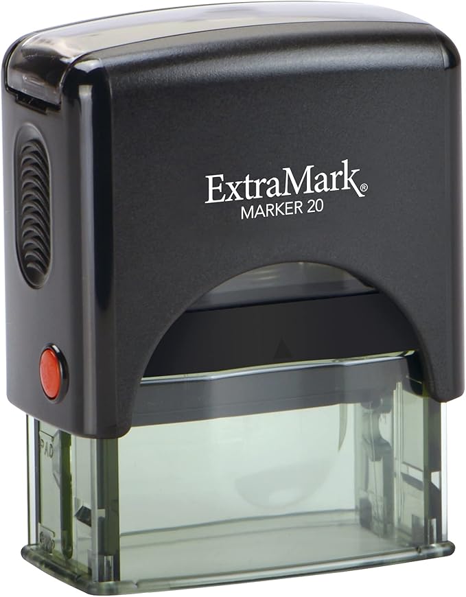 ExtraMark Return Address Stamp - 3 Lines Personalized Stamp - Customizable Text Stamp – Self Inking Design - Exclusive Features - Multiple Ink Color Options and Fonts