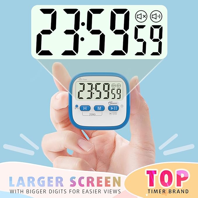 AyayaBoss 2-Pack Magnetic Kitchen Timers for Cooking, Digital Stop Watch Countdown Timer for Kids, Teachers, Classroom, Office, Exercise - Battery Included