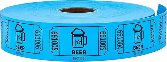 Tacticai 1000 Raffle Tickets, Beer, Blue, Single Roll, Ticket for Events, Entry, Reward, Fundraiser & Prizes