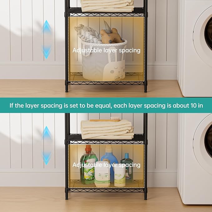 SINGAYE Shelf Closet Wire Shelving：Adjustable Metal Unit for Laundry Room Organization Bathroom Kitchen Home Storage Small Pantry Rack Shelves