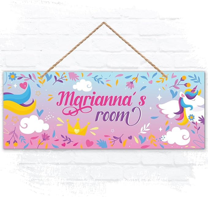 Custom Girl/Boy Name Sign, Personalized Children Bedroom Decor Sign For Kids Room, Christmas Gift, Castle Tent, Wall Sign 5x13 Inches, ACM, Made in USA