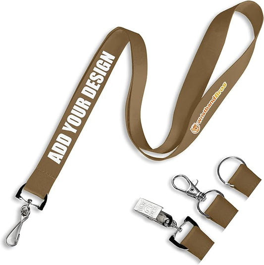Wristband Bros Custom Lanyards For ID Badges, Keys & More | Add Text & Logos | Choose Your Attachment | Bulk Quantities For Events