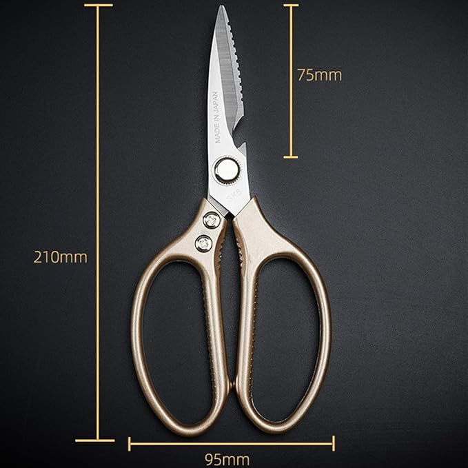 Kitchen Scissors All purpose, Have duty Stainless Steel Cooking Shears for Cutting Meat, Chicken,Poultry, Fish, Herbs, Seafood Scissors with Comfort Grip gold