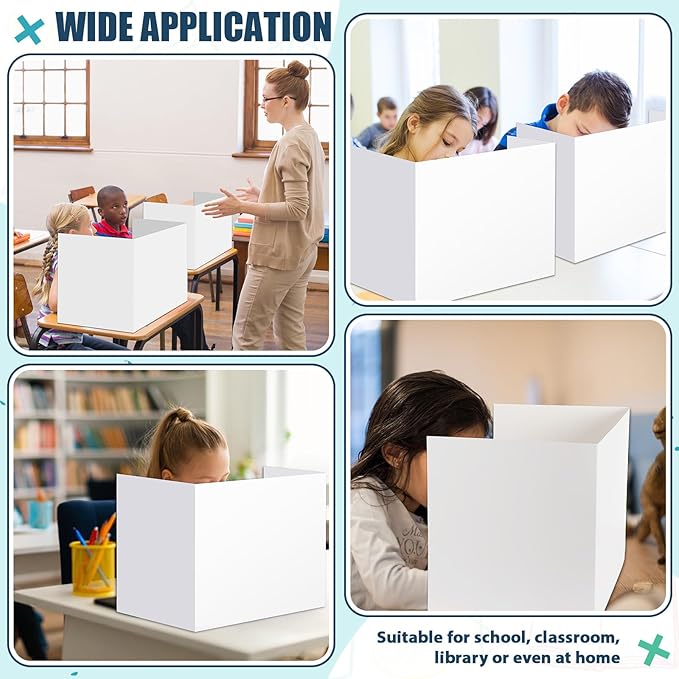 Zhehao 36 Pcs Privacy Boards for Student Desks Bright Colored Classroom Desk Divider Trifold Table Panel Privacy Folders Screen Partition for School Teacher Student Study Test Home
