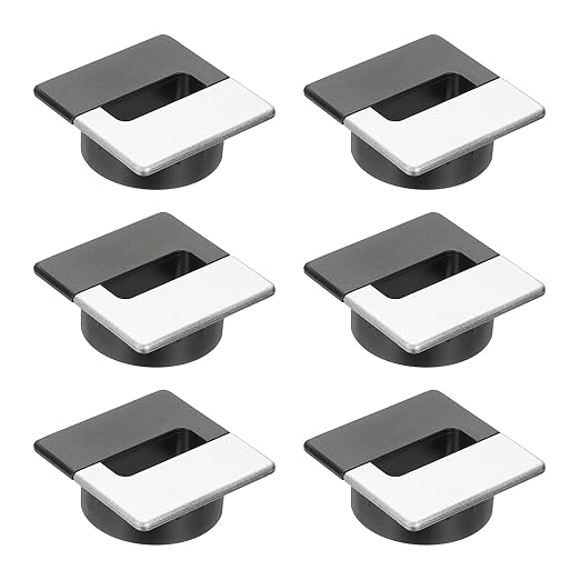 PATIKIL 2.8inch Desk Grommet, 6Pcs Cable Grommet Wire Management Cable Hole Cover Cord Organizer for Office Home Table Countertop, Black Silver