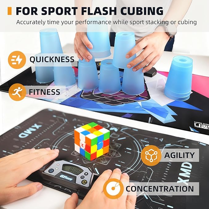 Professional Speed Cube Timer,Touch Control Timer with Display,Cube Race Stack Competition a Great Gift for Boys and Girls