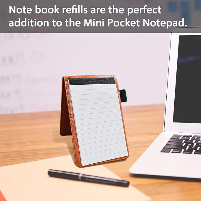 Nichela 8 Pcs Note Pads Refills 3 x 5 inches Memo Small Notebook Writing Pads with 30 Sheets Each Pad College Ruled Lined Paper NotePads White