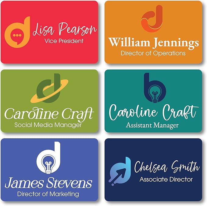 Custom Name Tag Full Color with Logo | Magnetic Back Name Badges for Business | Metal Name Tags ID Badge for Employees | Personalized Name Tags | Magnetic Name Tags Personalized | 3x2