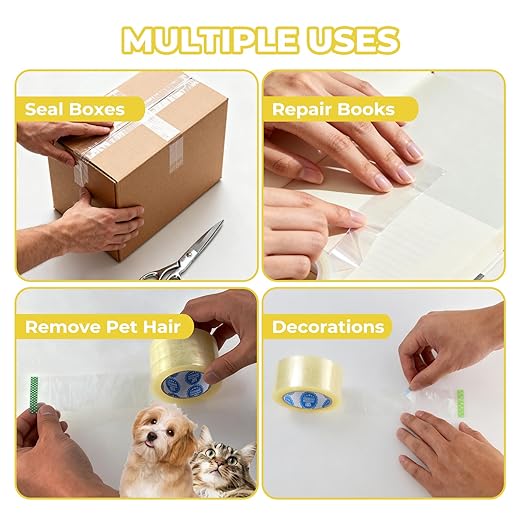 Clear Packing Tape 36 Rolls (2.0 Mil, 2 Inch x 55 Yards) – Heavy Duty Shipping & Moving Tape – Strong Adhesive Box Sealing Tape for Packing, Storage & Office