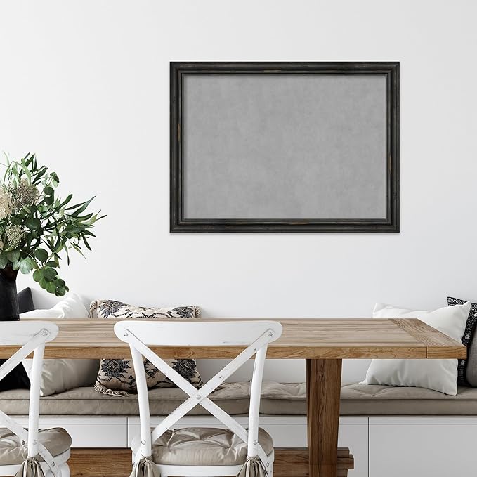 Amanti Art Black Framed Magnetic Board 23x31 Medium Vision Board for use with Magnets, 100% Metal Sheet to Display Items as Office Decor or for Home Organization in mudroom, Kitchen or Kids Room