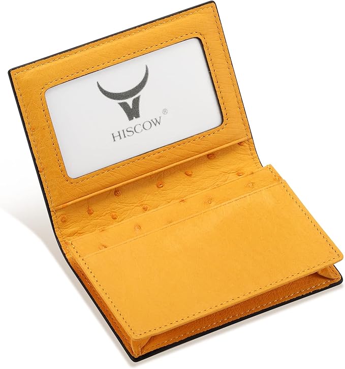 Leather Business Card Case Holder for Men & Women, Italian Calfskin