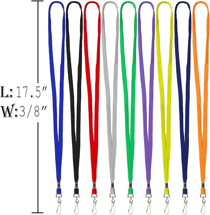 Ollain Badge Lanyards Flat Lanyard Swivel Hooks Durably Neck Bulk Lanyards with Clip for Women/Men Business Card ID Employee Student Lanyards (Red, 100 Pack)