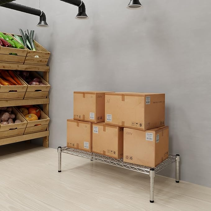 Regal Altair 18" Deep x 36" Wide x 8" Height 1-Tier Wire Shelving Kit | NSF Commercial Storage Rack Unit
