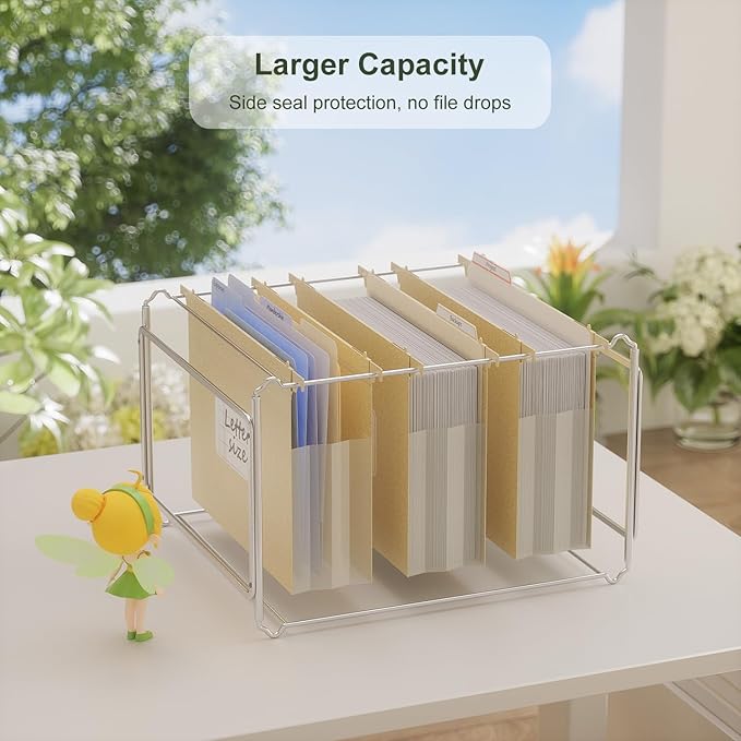 Extra Capacity Hanging File Folders, 3.15" Reinforced Wheat Straw Expanding Hanging Folder Letter Size, Heavy Duty for Filing Cabinets, File Organizer for Office & Home-Wheat Yellow-6 Packs