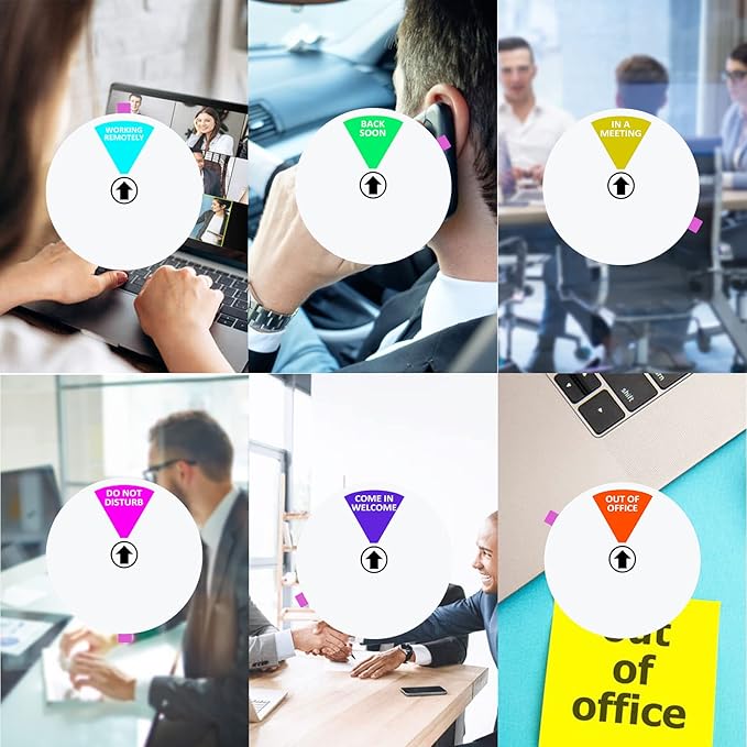 Office Door Sign,6 Inch,Do Not Disturb,Come in Welcome,Back Soon,in A Meeting,Out of Office,Working Remotely Symbol,Magnetic Door Sign for Workspace, Conference Room Any Room That Needs Privacy-White