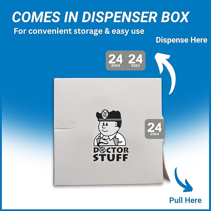 2024 Year Labels, Doctor Stuff 2024 Chart Stickers, Gray Color Coded, Col'R'Tab/Tabbies Style, USA Made Year Stickers for End Tab File Folders, 500/Roll, 1 Roll, 3/4" x 1-1/2"