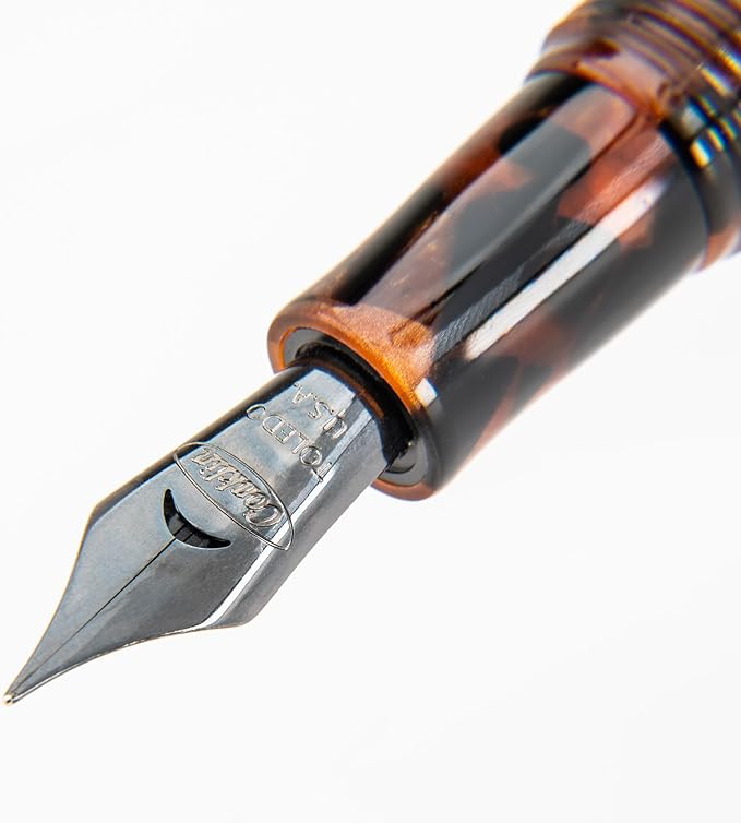 Conklin All American Fountain Pen in Brownstone – Stub Nib, Rich Brown Finish & Artistic Design – Ideal Gift for Calligraphers & Collectors
