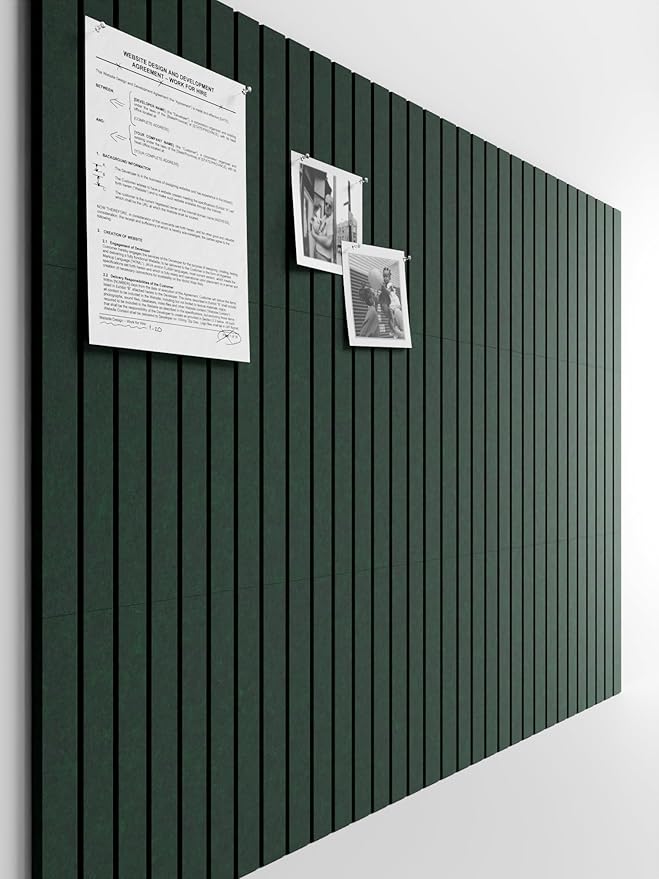 Bumusty Large Felt Bulletin Board 48" x 36" Cork Board Alternative-12 Pack with 70 Safe Removable Adhesive Tabs, Cork Boards for Walls Cork Board for Home Office Classroom Pin Board (Aurora Green)