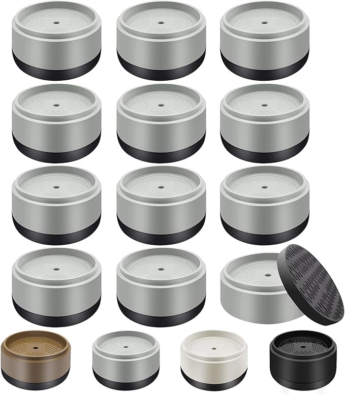 Furniture Risers Bed Risers Heavy Duty 1 inch, 2 inch, 3 inch, 4 inch Round Adjustable Bed Lifts Riser for Desk Legs Table Couch Sofa Chair Refrigerator Washing Machine (1 Inch, Gray, 12 Pack )