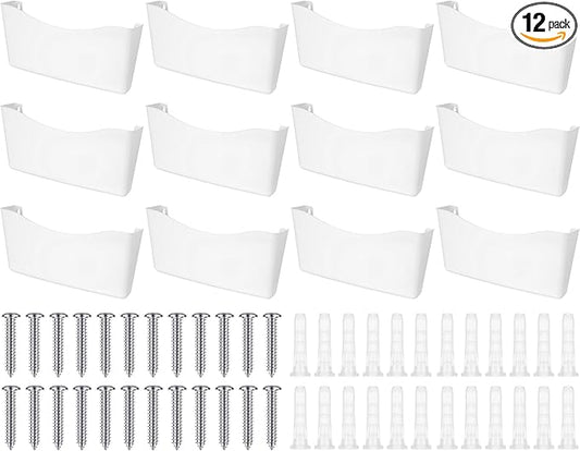 Colarr 12 Pcs Expandable Pocket Wall File Set Plastic Wall Mountable Space Saving Files Office Wall Organizer Wall Mount File Holder Wall Hanging File Organizer for Mail Letter Magazine (White)