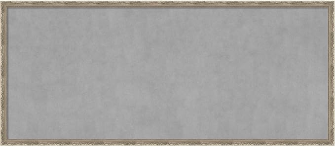 Amanti Art Silver Framed Magnetic Board 22x50 Oversize Vision Board for use with Magnets, 100% Metal Sheet to Display Items as Office Decor or for Home Organization in mudroom, Kitchen or Kids Room
