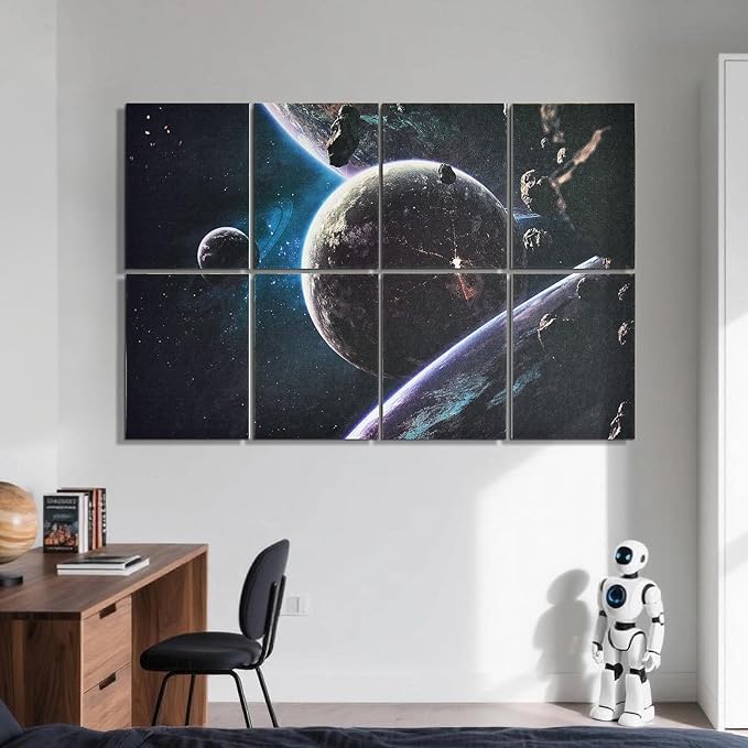 UMIACOUSTICS 8 Pcs 0.7Inch Thick Art Acoustic Panels, Total 47.2” x 31.5” Decorative Acoustical Wall Panels, Sound Absorbing Art Panels for Home, Office, Hotel, Recording Studio, Supernova