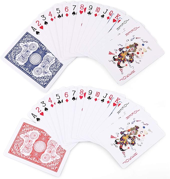 LotFancy Playing Cards Bulk, 144 Decks of Cards - 72 Blue and 72 Red, Poker Size Standard Index, for Blackjack, Euchre, Canasta Card Game, Casino Grade